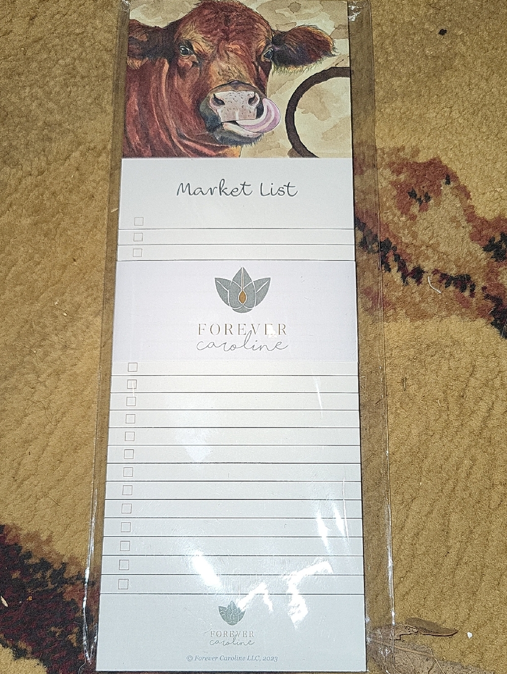 Cow Market List Notepad - White